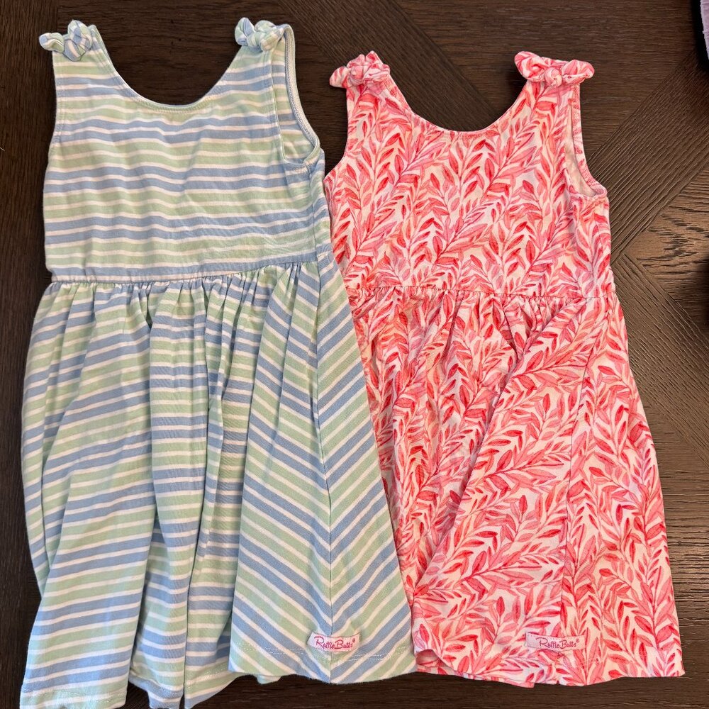 Ruffle Butts, 2 Tie Shoulder Twirl Dresses, Size 3T